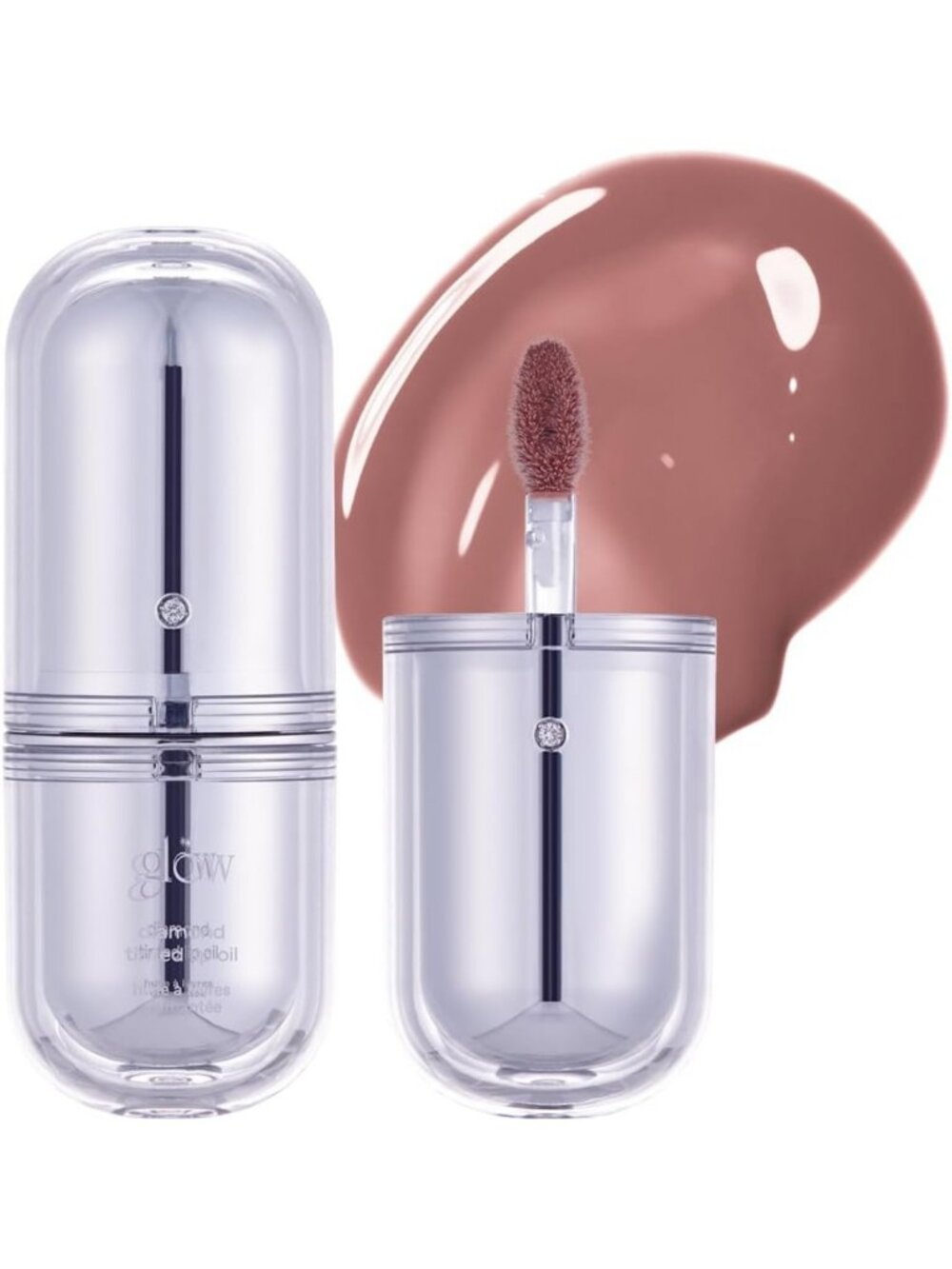Glow Diamond Tinted Lip Oil - Hydrating, Sheer Color, Korean Makeup, 0.1oz